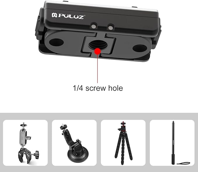 PULUZ Magnetic Quick Release Mount for Insta360 X4 Air/X4/Ace Pro/Ace Action Camera Aluminium Alloy Quick Release Base with 1/4-inch Screws for Insta360 Ace Pro Accessories