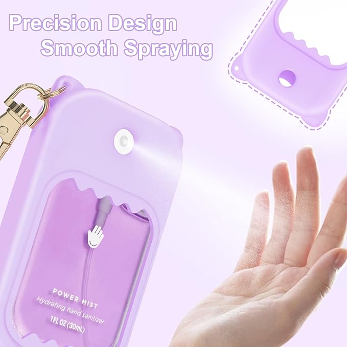 Hand Sanitizer Spray Case for Touchland Silicone Touchland Case Keychain Cute Hand Sanitizer Holder Keychain Compatible with Touch land Power Mist Gentle/Glow Mist