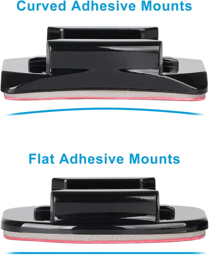 HSU Helmet Sticky Mounts for GoPro, Quick Release Buckle and J-Hook Buckle Mount, Adhesive Mounts and Thumbscrew, Cameras Grab Bag for GoPro DJI Osmo Action Insta360 AKASO and Other Action Cameras