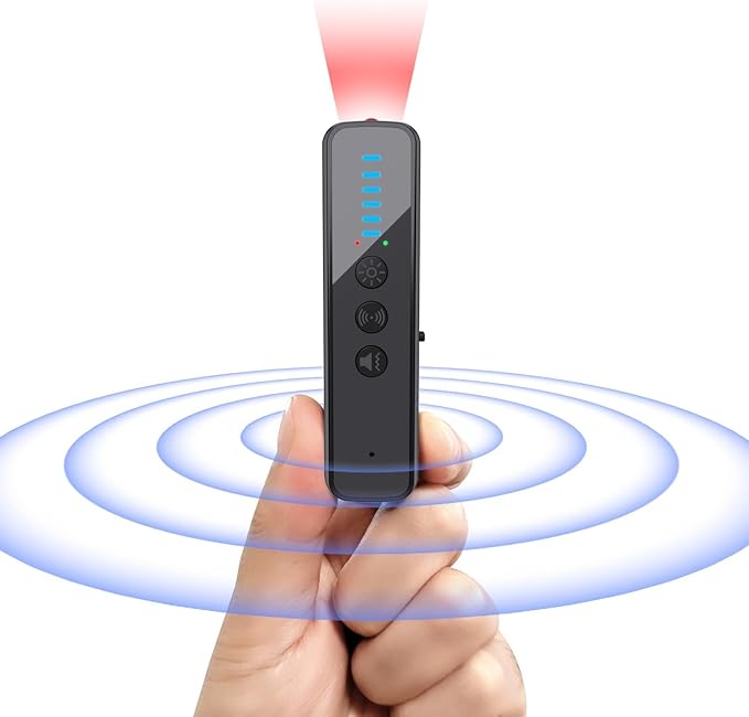 abyliee Upgraded Hidden Camera Detector - AI-Powered Anti-Spy Device, GPS Tracker & Bug Detector, Portable RF Signal Scanner for Hotels, Travel, Home & Office (Black)