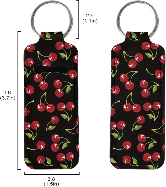 Suobstales 3Pcs Travel Bottles Keychain Holder Set,Travel Bottle Sleeves+Neoprene Chapstick Holders+Lanyard Keychain