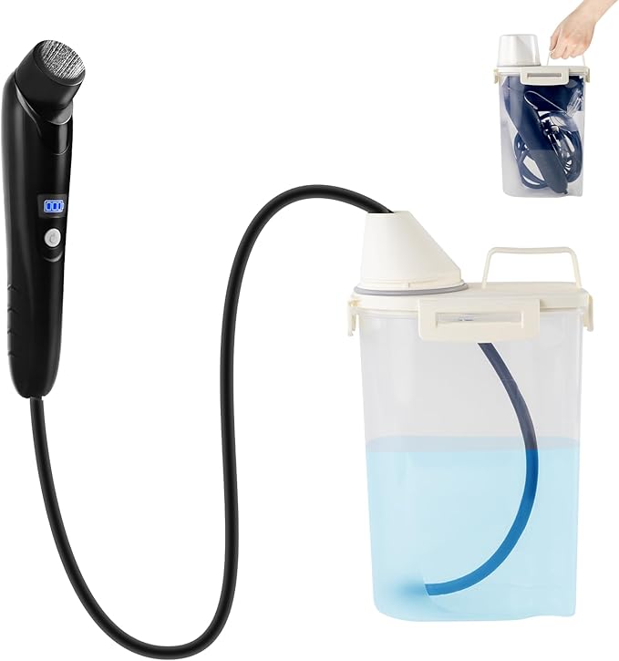 Portable Electric Bidet Sprayer, 2600mAh Rechargeable Handheld Bidet for Travel | Toilet | Personal Care | Postpartum | Hygiene Cleaning | Baby Care, 2.5L Water Container, 4ft Hose, Hook& Storage Bag