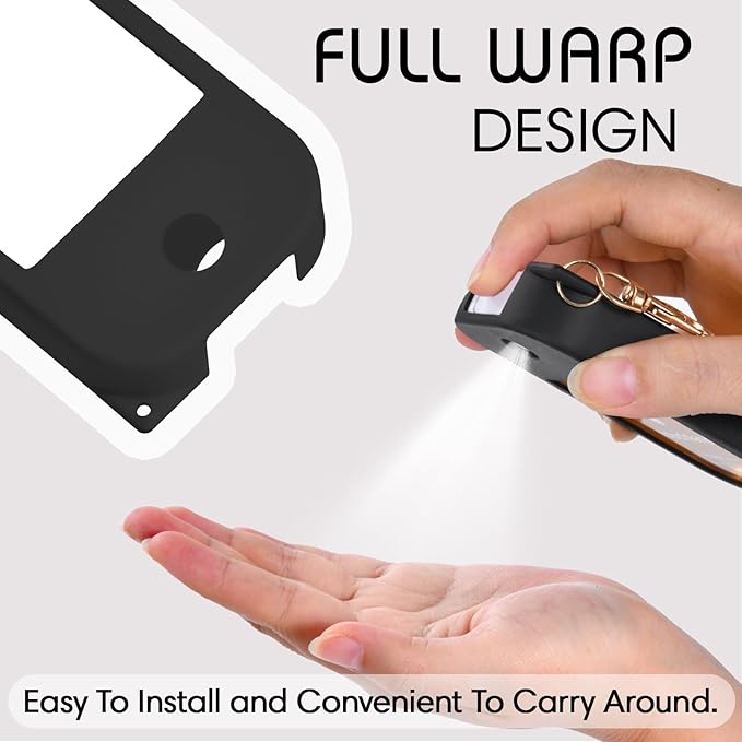 Silicone Case Compatible with Touchland Hand Sanitizer Spray, Protective Case for Spray 1FL. OZ (Black(1PCS))