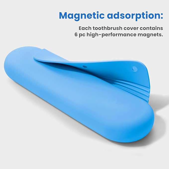 Silicone Electric Toothbrush Travel Case, Manual Toothbrush Travel Cover for Men and Women,Toothbrush Holder for Travel,Gym and More, Fits Most Manual and Electric Toothbrushes - Sky Blue