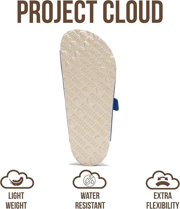 Project Cloud 100% Genuine Leather Flat Sandals For Women 2026 Cork Footbed Womens Sandals with Memory Foam and arch support Vacation Essentials Slides for Women Footwear (Venita)