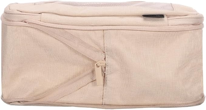 HARFINGTON Compression Packing Cube for Suitcases 26x12x13cm Lightweight Luggage Organizers Bag Travel Essentials Compression Bags for Carry on Suitcases, Beige