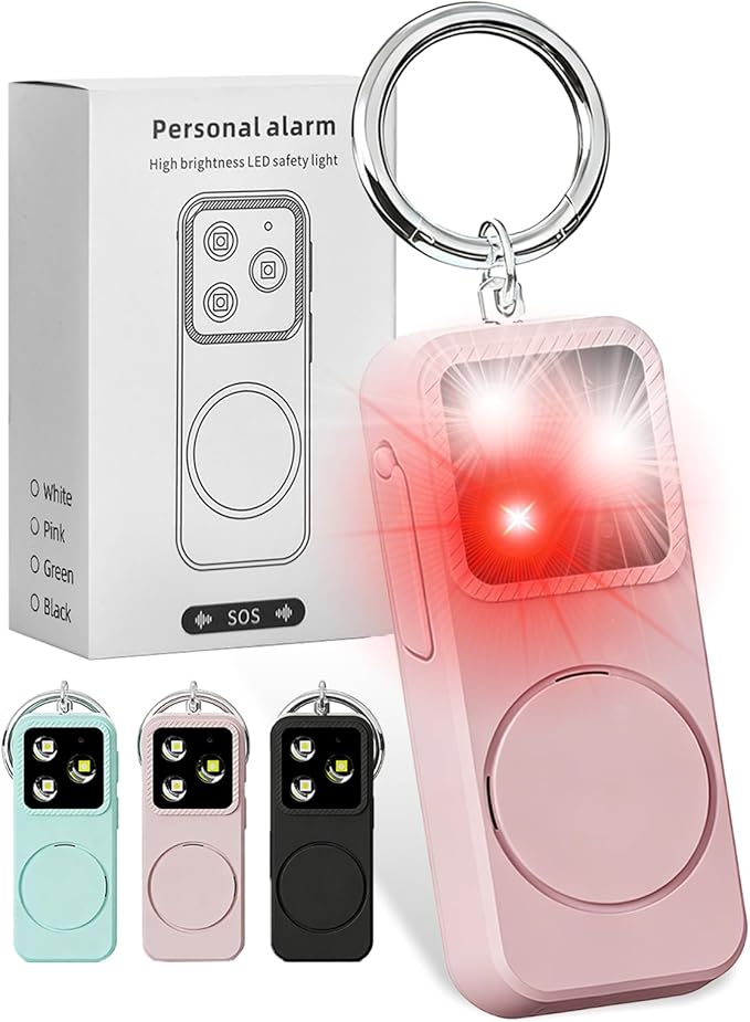 Keychain Personal Safety Alarm for Women, Rechargeable 150dB Alarm with Strobe Light, Pull Pin Emergency Siren for Walking, Running, Night Out, Parking Lots, Travel and Everyday Carry