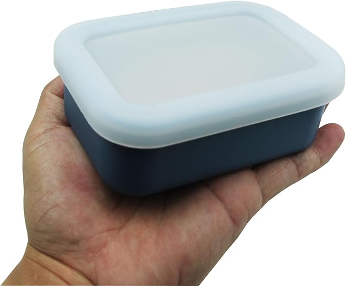 Silicone Travel Soap Case,Portable Soap Box with Draining Layer for Shower,Bathroom,Camping,Hiking,Gym (Navy Blue)
