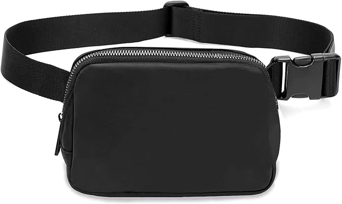 Belt Bag for Women Fanny Pack Dupes, Fashion Crossbody Waist Pack Bag with Adjustable Strap, Everywhere Belt Bag for Travel Outdoors Running Hiking(Black2)