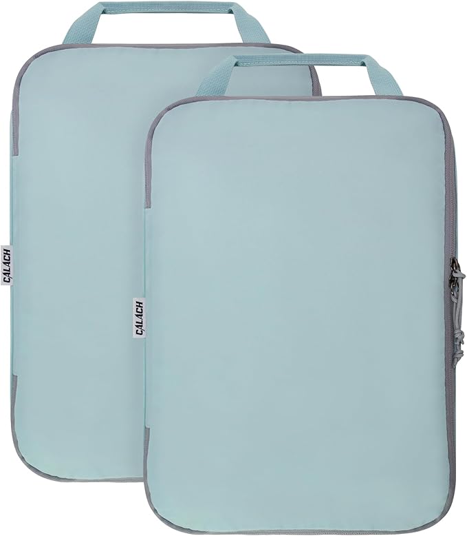 Compression Packing Cubes for Travel Accessories, 2 Set Compression Bags Travel Cubes for Packing Suitcase Luggage Organizer Bags Set, Blue