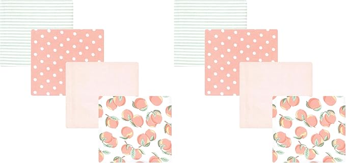 Hudson Baby Unisex Baby Cotton Flannel Receiving Blankets, Sweet Peach, One Size (Pack of 2)