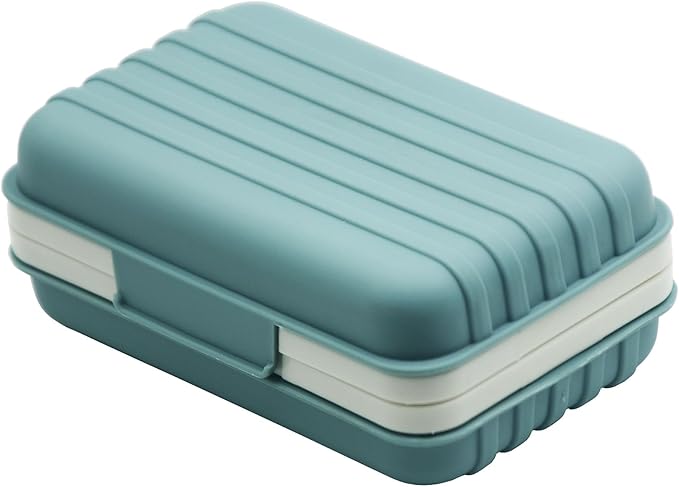 2 Pack Travel Soap Case Holder,Portable Soap Box with Draining Layer for Shower,Bathroom,Camping,Hiking,Gym