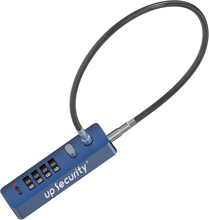 4 Digit Combination Cable Lock for Bike Scooter Motorcycle Helmet AntiTheft, 11.8" Short Cable Chain, Combo Travel Lock with Code for Luggage Suitcase, Refrigerator, Fence Gate, Locker