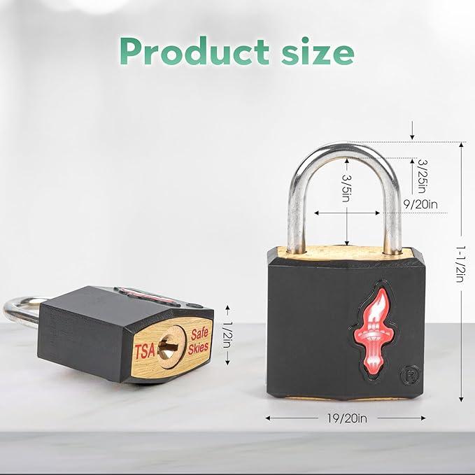 TSA Luggage Lock Sets and 6 Luggage Tags, Suitcase Lock TSA Approved with Prismatic Body, Suit for Suitcase, Luggage,Backpack,Laptop Bag,Locker 6 Pack Color Mixed