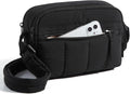 BAGSMART Cross Body Purse, Mini Crossbody Bags for Women Travel Purse, Puffy Shoulder Handbag Wallet with RFID Blocking Slots, Black-small