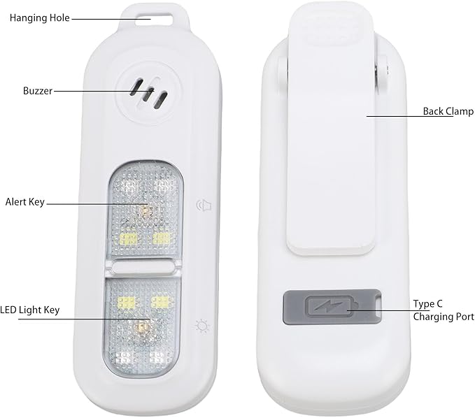 Zyyini Personal Security Alarm Keychain, 130dB Loud Alarm with LED Light for Emergency, USB Rechargeable, Water Proof, Compact Design for Running Cycling Night Safety (White)