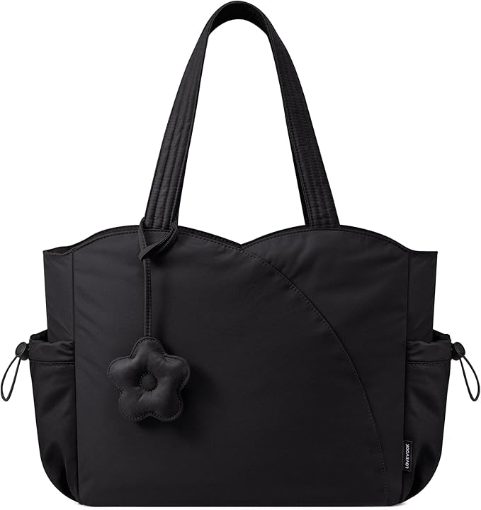 LOVEVOOK Tote Bag for Women, Puffer Work Bags with Zipper for Daily Travel College, Teacher Nurse Laptop Handbags Purses Gift