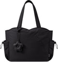 LOVEVOOK Tote Bag for Women, Puffer Work Bags with Zipper for Daily Travel College, Teacher Nurse Laptop Handbags Purses Gift