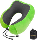Travel Pillows for Airplane - Neck Pillow Airplane and Car Use - Soft Comfortable Memory Foam Travel Neck Pillow - Travel Essentials for Women and Men (Fruit Green)