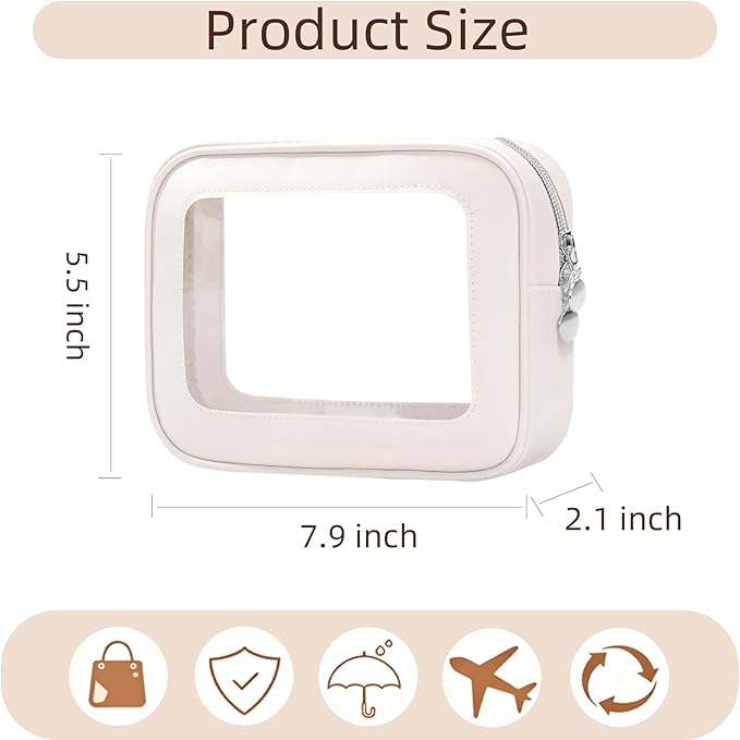 3PCS Diaper Bag Organizer Pouch Set，Clear Organizer Bags,TSA Approved Toiletry Bag,Clear Waterproof Cosmetic Bags with Zipper,Purse Organizer Pouches,Travel Organizer Bags for Woman and Kids