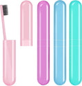 Hooqict 4 Pack Travel Toothbrush Case Portable Travel Toothbrush Holder Plastic Toothbrush Container Protector Cover Case for Traveling, Bathroom, Camping, Home, School, Business