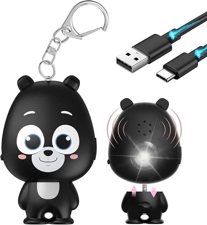 Personal Safety Alarm for Women – Rechargeable Personal Alarm for Women Kids and Elders – 130dB Loud Siren – Strobe Light – Low Battery Notice – Safety Siren Keychain