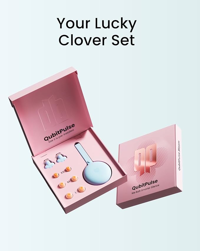 Bloom Ear Plugs for Small Ear Canals – Ultra-Comfy Patented Qufits Tips, Noise Cancelling, Reusable Silicone Earplugs for Sleeping, Study, Travel – Stylish Feminine Design (Cyan)