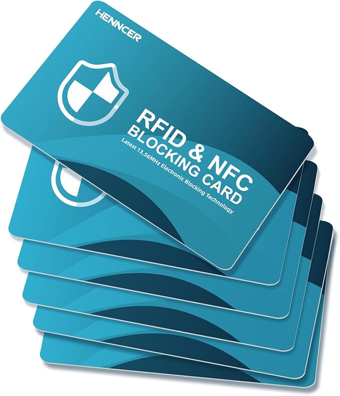 NEW RFID Blocking Card, 6 Pack Fuss Protection for Entire Wallet Shield, Credit Card Protector NFC Bank Debit Blocker, Identity Theft Prevention for Passport Travel Security (6) (6, Blue)