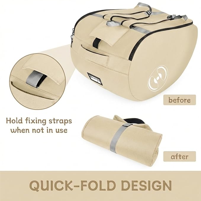 YOREPEK Padded Car Seat Bags for Air Travel, Fits for Doona Car Seat Stroller with isofix Base, Sturdy Stroller Bag Backpack with Lockable Zipper, Foldable Stroller Cover for Baby Travel, Sand Beige