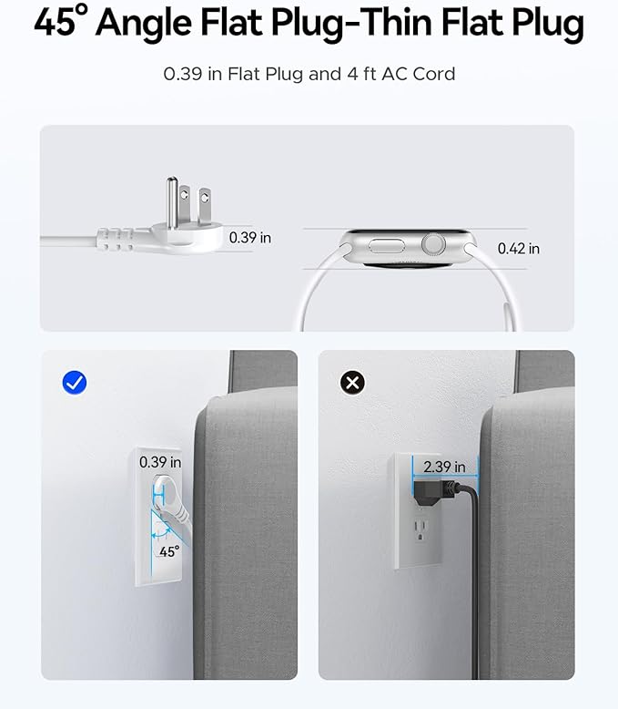 Travel Power Strip, ORICO 4 Outlets 3 USB Ports (1 USB C) with 4FT Wrapped Short Extension Cord, Compact Power Strip for Hotel Travel Essentials Cruise Approved-AP3
