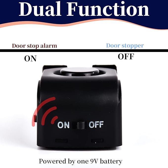 Door Stop Alarm, Door Stopper with 120DB Security Alarm, Floor Wedge Doorstop for Travel Apartment Home House (Pack of 1)