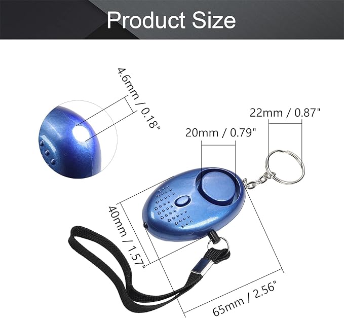 Othmro Safe Sound Personal Alarm 4 Pack 120DB Personal Security Alarm Keychain with LED Lights, Emergency Safety Alarm for Women, Men, Children, Elderly Blue