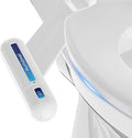 Ultra-Slim Bidet Attachment for Toilet, Non-Electric Dual Nozzle (Rear & Feminine Wash), Adjustable Water Pressure, Easy to Install, Fits Most Toilets, Stainless Steel Hose, Blue & White