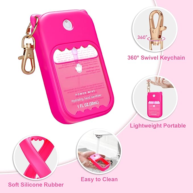 Hand Sanitizer Spray Case for Touchland Silicone Touchland Case Keychain Cute Hand Sanitizer Holder Keychain Compatible with Touch land Power Mist Gentle/Glow Mist