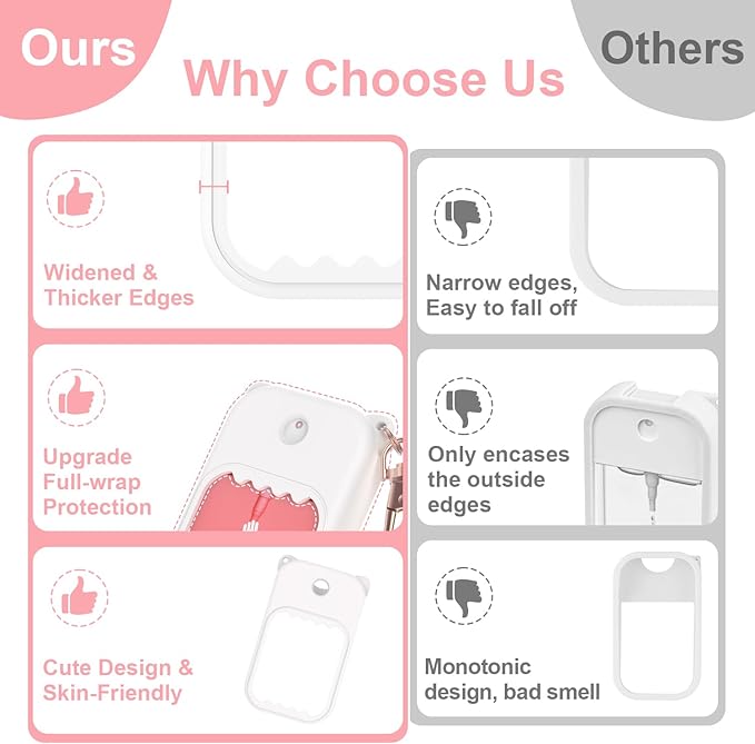 Hand Sanitizer Spray Case for Touchland Silicone Touchland Case Keychain Cute Hand Sanitizer Holder Keychain Compatible with Touch land Power Mist Gentle/Glow Mist