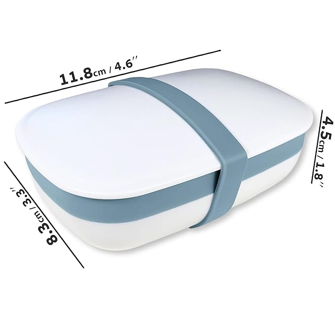 2Pack Travel Soap Holders, Soap Bar Box Dish Container Case, with Sponge Saver& Band, for Gym, Travel (Blue & Green)