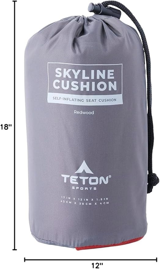 Teton Camping Seat Cushion; Stadium Seat; Office Chair; Car Pad; Inflatable, Redwood