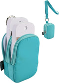 Beautyflier Double Pockets Hand Sanitizer Spray Case for Touchland Power Mist and Glow Mist 1FL OZ, Zipper Pouch for Hand Sanitizer Spray Bottle, with Extra Removable Neck Strap, Fits Travel (Blue)