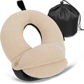 BUYUE Kids Travel Pillows for Airplane, 360° Head Support Sleeping Essentials for Boys Long Flight, Skin-Friendly Soft Neck Pillow for Traveling in Car Seat, (Small, Beige Grey, 40-90 lbs)