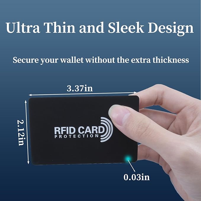 RFID Blocking Card, Contactless Bank Debit Credit Card Passport Protector, One Blocked Card Protects Entire Wallet Purse, ID/IC ATM Card Blocking for Wallet Protection(5 Pack)