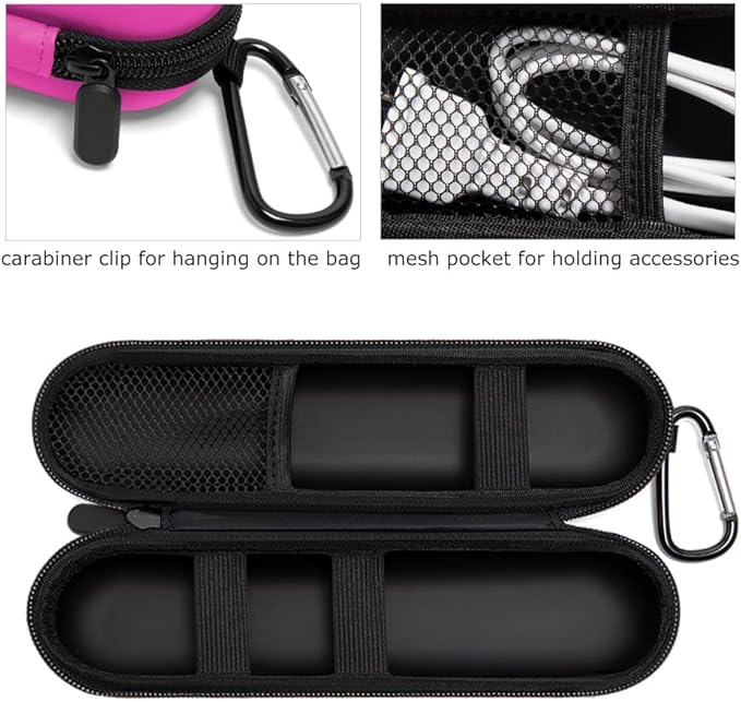 Nincha EVA Electric Toothbrush Case - Durable Hard Shell Travel Case with Mesh Pocket - Fits Most Powered Toothbrush Products (Pink)