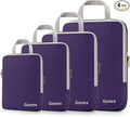 Gonex Compression Packing Cubes, 4pcs Expandable Storage Travel Luggage Bags Organizers (Purple)