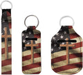 Suobstales 3Pcs Travel Bottles Keychain Holder Set,Travel Bottle Sleeves+Neoprene Chapstick Holders+Lanyard Keychain