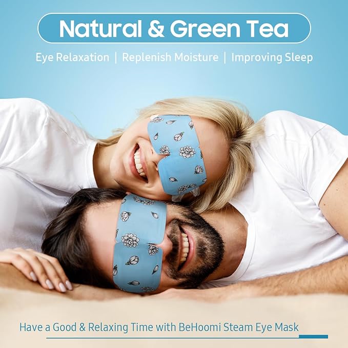 BeHoomi 20Packs Steam Eye Mask, Heated Eye Mask Warm Compress for Eyes, Disposable Self Heating Steam Mask for Home, Sleep, Spa, Travel Essentials & Relaxation Gifts, Valentine's Day Gifts (Jasmine)