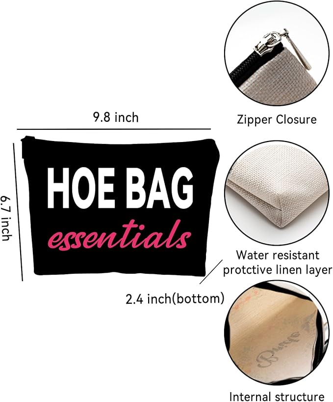 ZUYUROU Funny Gifts for Women, Friends, Hostess Gift Ideas Cool Gifts for Women Girls Birthday Gift Ideas Gag gifts Girls Weekend Overnight Fun Makeup Travel Bag Cosmetic Bag-Black