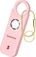 Rechargeable Personal Safety Alarm for Women, 135 dB Loud Self Defense Keychain Siren with LED Strobe Light, Personal Emergency Security Safe Devices Key Chain Alarms for Women Kids Elderly (Pink)
