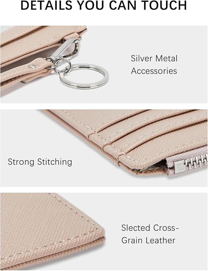 BOSTANTEN Small Wallet For Women RFID Leather Credit Card Holder Slim Wristlet Keychain Wallet With Zipper Pocket