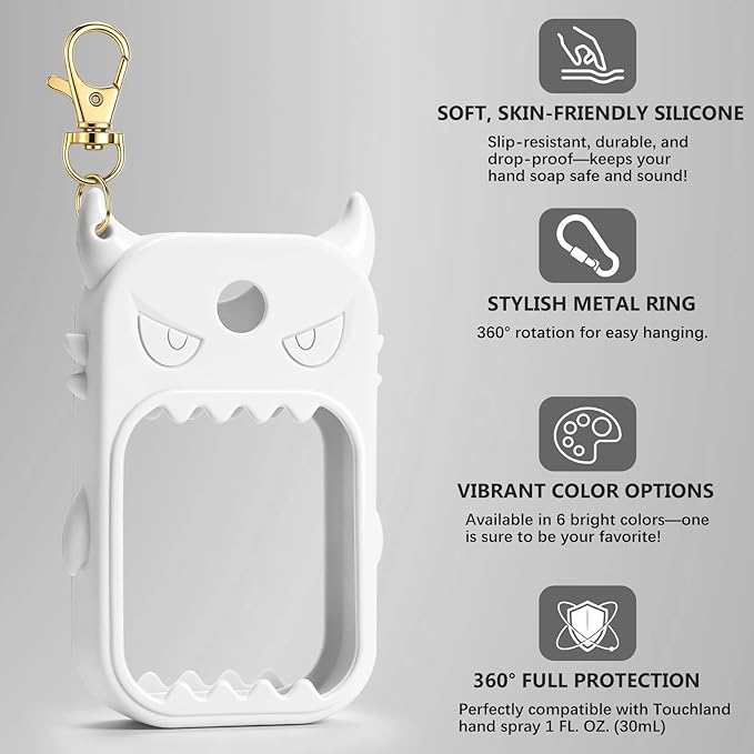 JAMIEWIN Spray Hand Sanitizer Case Compatible with Touchland Hand Sanitizer 1fl. Oz. Monster Silicone Case Holder Accessory