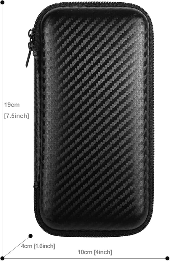 iMangoo Travel Essential Electronics Organizer Pouch Charger Case, Shockproof Dual Zipper Power Bank Cables Tech Accessories Purse, Men & Women Travel Must Have Storage Bag, 6.5x3.2x1 inch Fiber Black
