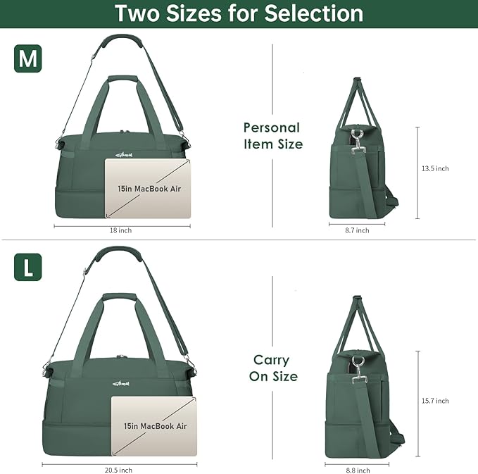 ETRONIK Gym Bag for Women, 45L Carry On Travel Duffel Bag with Shoes Compartment, Weekender Overnight Bag with Wet Pocket for Women, Travel, Gym, Weekend, Large Size